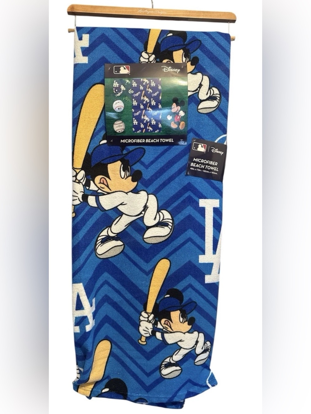 LA Dodgers Mickey Mouse Micro Fiber Beach Towel MLB Baseball Tailgate